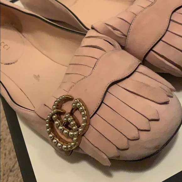 Blush pink AUTHENTIC Gucci Loafers with pearls - Picture 5 of 6